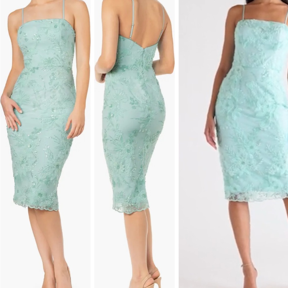 Josselyn Sequin Floral Body-Con Midi Dress